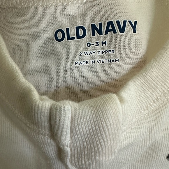 Old Navy Elephant Footed Sleeper with Double Zipper Size 0-3mo - Picture 5 of 6